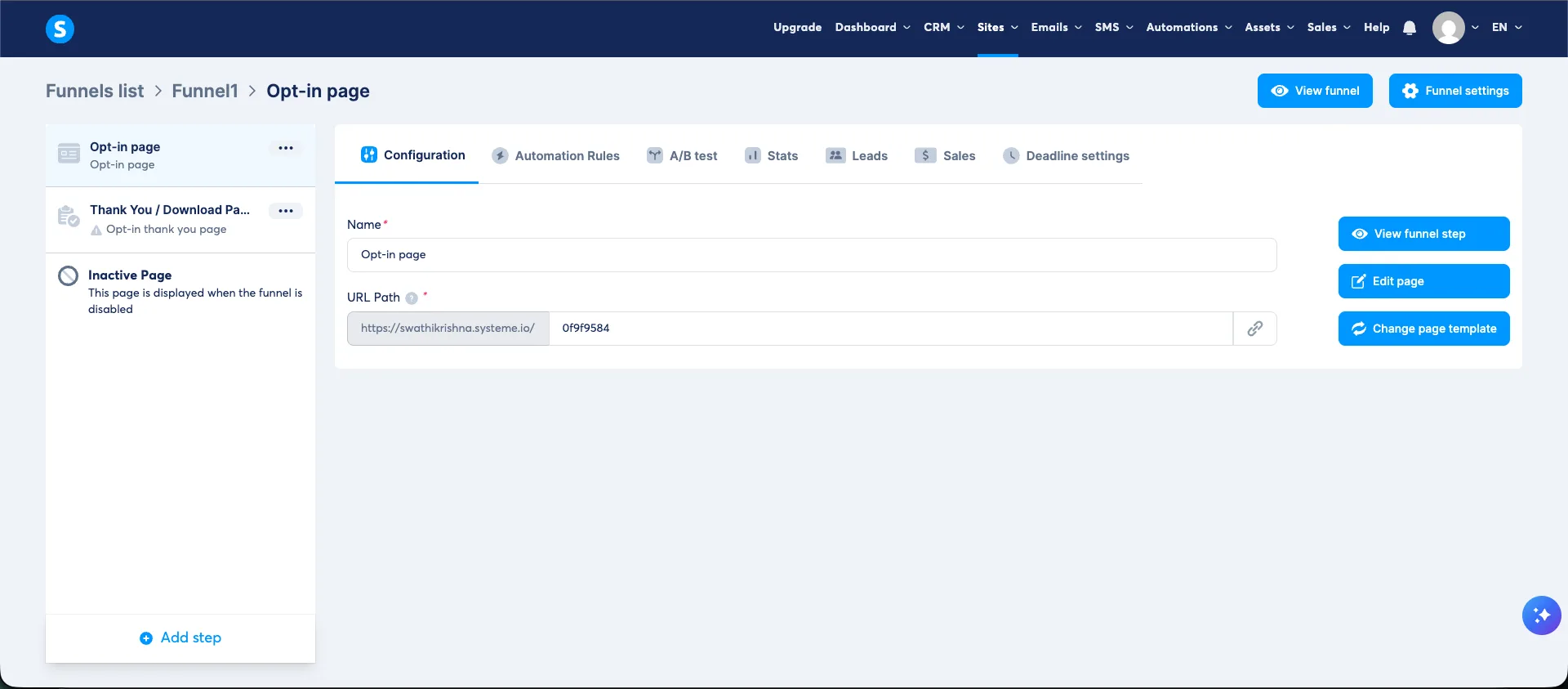 free sales funnel builder 2026 systeme.io funnel steps